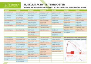 tijdelijk activiteitenrooster - Corona